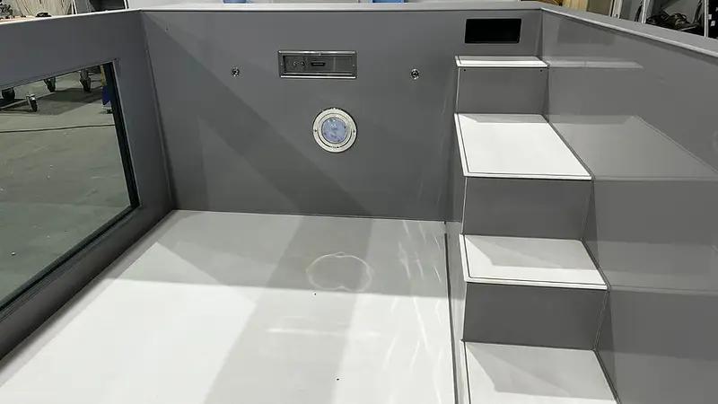 Piscina de rolipropileno de 6,5 m x 2,5 m con ventana de 4 m