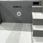 Piscina de rolipropileno de 6,5 m x 2,5 m con ventana de 4 m