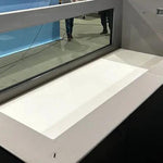 Piscina de rolipropileno de 6,5 m x 2,5 m con ventana de 4 m