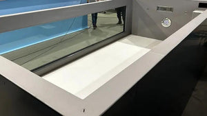 Piscina de rolipropileno de 6,5 m x 2,5 m con ventana de 4 m