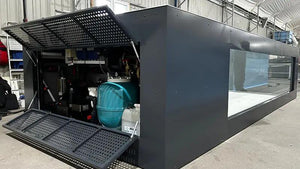 Piscina de rolipropileno de 6,5 m x 2,5 m con ventana de 4 m
